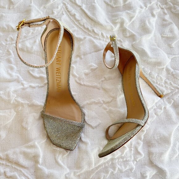 Stuart Weitzman Nudistcurve Ankle Strap Sandal Size 8 - Picture 3 of 9